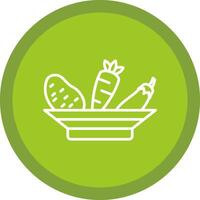 Vegetables Line Multi Circle Icon vector