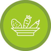 Vegetables Line Multi Circle Icon vector