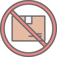 prohibido firmar línea lleno ligero icono vector