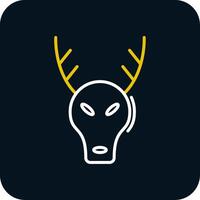 Stag Line Red Circle Icon vector