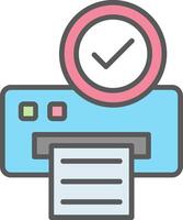 Printer Line Filled Light Icon vector