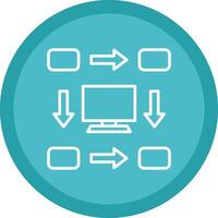 Workflow Line Multi Circle Icon vector