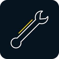 Lug Wrench Line Red Circle Icon vector