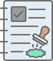 Contract Line Filled Light Icon vector