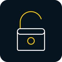 Open Lock Line Red Circle Icon vector