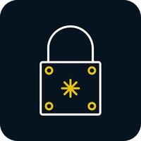 Padlock Line Red Circle Icon vector