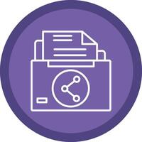 Sharing File Line Multi Circle Icon vector