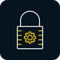 Lock Line Red Circle Icon vector