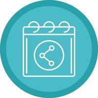 Shared Calender Line Multi Circle Icon vector