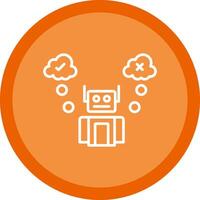 Robot Line Multi Circle Icon vector