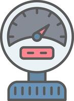 Pressure Gauge Line Filled Light Icon vector