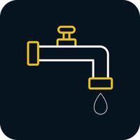 Faucet Line Red Circle Icon vector