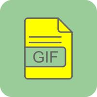 gif archivo formato lleno amarillo icono vector