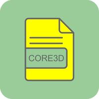 CORE3D File Format Filled Yellow Icon vector