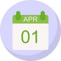 April Flat Bubble Icon vector