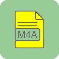 m4a archivo formato lleno amarillo icono vector