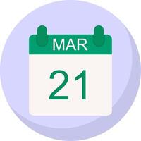 marzo plano burbuja icono vector