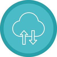 Cloud Data Transfer Line Multi Circle Icon vector