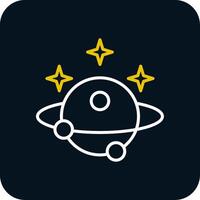 Astronomy Line Red Circle Icon vector