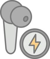 Earbud Line Filled Light Icon vector