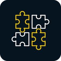 Jigsaw Line Red Circle Icon vector