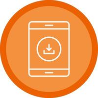 Downloading Data Line Multi Circle Icon vector