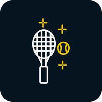 Tennis Line Red Circle Icon vector