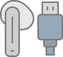 Earbud Line Filled Light Icon vector