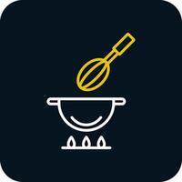 Cooking Line Red Circle Icon vector