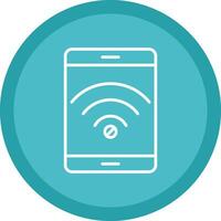 No Wifi Line Multi Circle Icon vector