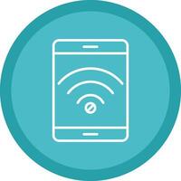 No Wifi Line Multi Circle Icon vector