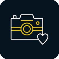 Photo Camera Line Red Circle Icon vector