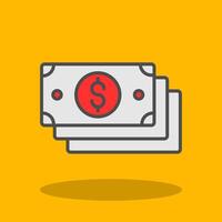 Cash Filled Shadow Icon vector