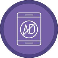 Ad Blocker Line Multi Circle Icon vector