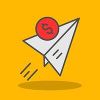 Send Money Filled Shadow Icon vector