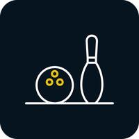 Bowling Line Red Circle Icon vector