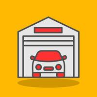 Garage Filled Shadow Icon vector