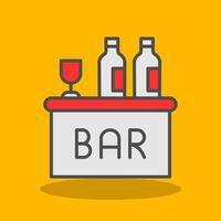 Bar Filled Shadow Icon vector