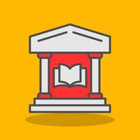 Library Filled Shadow Icon vector