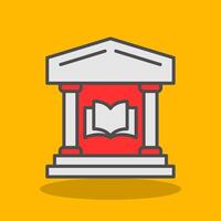 Library Filled Shadow Icon vector