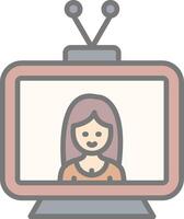 Television Line Filled Light Icon vector