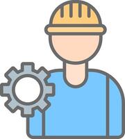 Worker Line Filled Light Icon vector