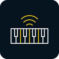 Keyboard Line Red Circle Icon vector