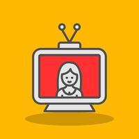 Television Filled Shadow Icon vector