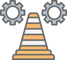 Traffic Cone Line Filled Light Icon vector