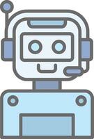 Robot Line Filled Light Icon vector