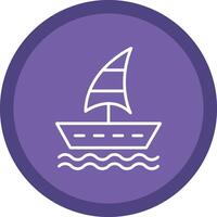 Sailing Boat Line Multi Circle Icon vector