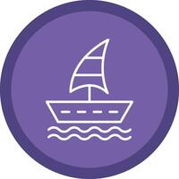 Sailing Boat Line Multi Circle Icon vector