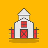 Farmhouse Filled Shadow Icon vector