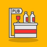 pub lleno sombra icono vector